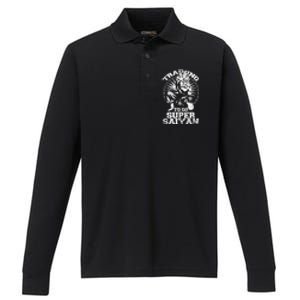 Anime Lover Bodybuilder Funny Workout Fitness Gym Gift Performance Long Sleeve Polo