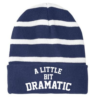 A Little Bit Dramatic Striped Beanie with Solid Band