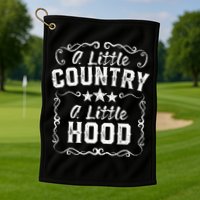 A Little Bit Country A Little Bit Hood Music Concert Gift Golf Towel