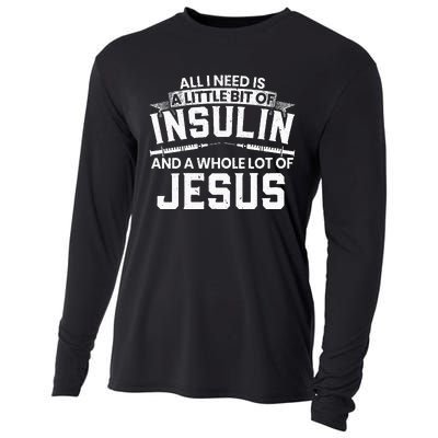 A Little Bit Of Insulin And A Whole Lot Of Jesus Diabetes Cooling Performance Long Sleeve Crew