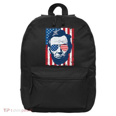Abe Lincoln Beard Sunglasses & American Flag 4th Of July 16 in Basic Backpack