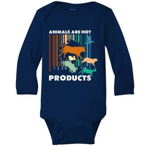 Animal Liberation Barcode Retro Ware Animal Rights Gift Baby Long Sleeve Bodysuit