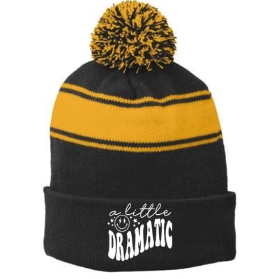 A Little Bit Dramatic Stripe Pom Pom Beanie