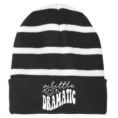 A Little Bit Dramatic Striped Beanie with Solid Band