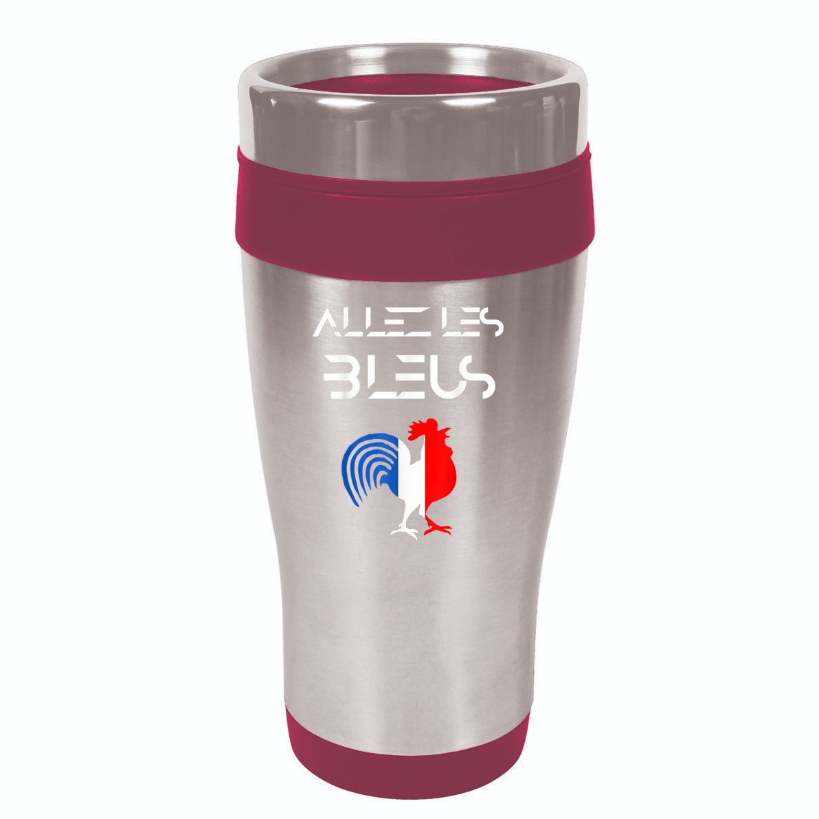 Allez les Bleus France Soccer World Football Hen French Flag 16oz Travel Tumbler