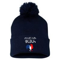 Allez les Bleus France Soccer World Football Hen French Flag Pom Pom 12in Knit Beanie