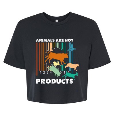 Animal Liberation Barcode Retro Welfare Animal Rights Gift Bella+Canvas Jersey Crop Tee