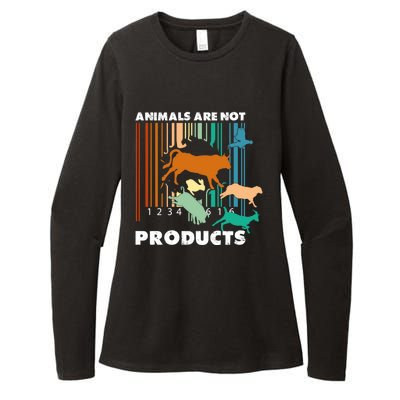 Animal Liberation Barcode Retro Welfare Animal Rights Gift Womens CVC Long Sleeve Shirt