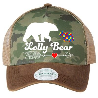 Autism Lolly Bear Puzzle Autism Awareness Autistic Support Gift Legacy Tie Dye Trucker Hat