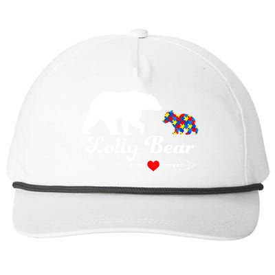 Autism Lolly Bear Puzzle Autism Awareness Autistic Support Gift Snapback Five-Panel Rope Hat