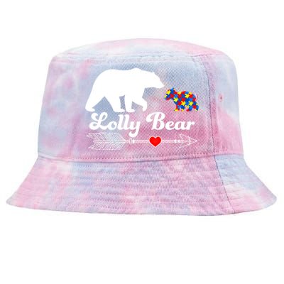 Autism Lolly Bear Puzzle Autism Awareness Autistic Support Gift Tie-Dyed Bucket Hat