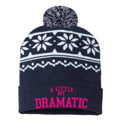 A Little Bit Dramatic Funny Halloween Queen Girls USA-Made Snowflake Beanie