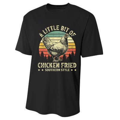 A Little Bit Of Chicken Fried Southern Fast Food Lover Performance Sprint T-Shirt