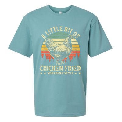 A Little Bit Of Chicken Fried Southern Fast Food Lover Sueded Cloud Jersey T-Shirt