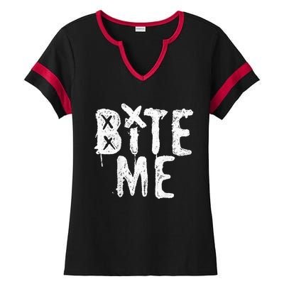 Avril Lavigne Bite Me Two Sided Ladies Halftime Notch Neck Tee