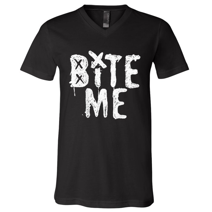 Avril Lavigne Bite Me Two Sided V-Neck T-Shirt