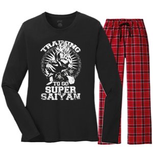 Anime Lover Bodybuilder Funny Workout Fitness Gym Gift Women's Long Sleeve Flannel Pajama Set 