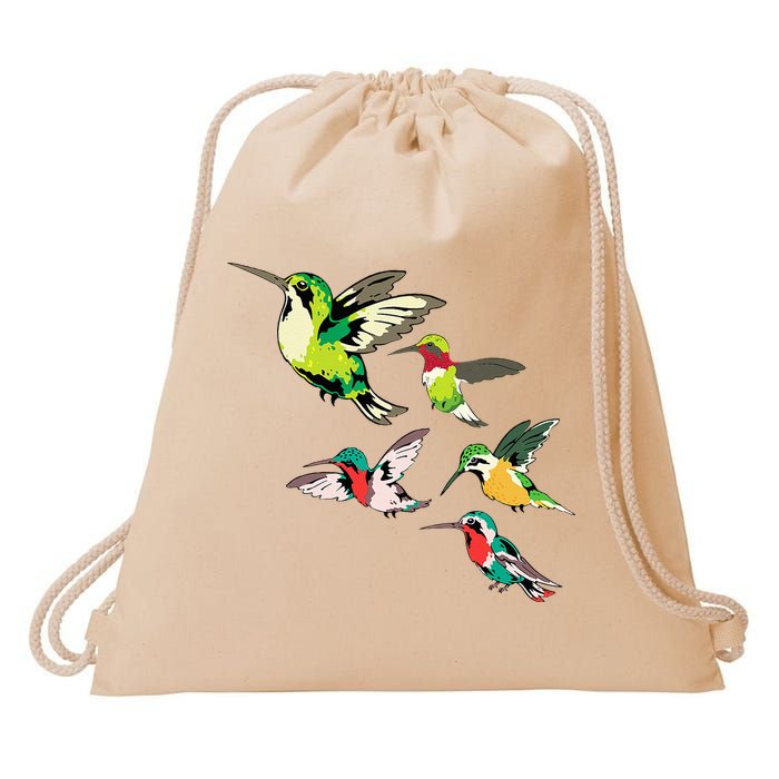 Animal Lover Birdwatching Beautiful Bird Hummingbird Drawstring Bag