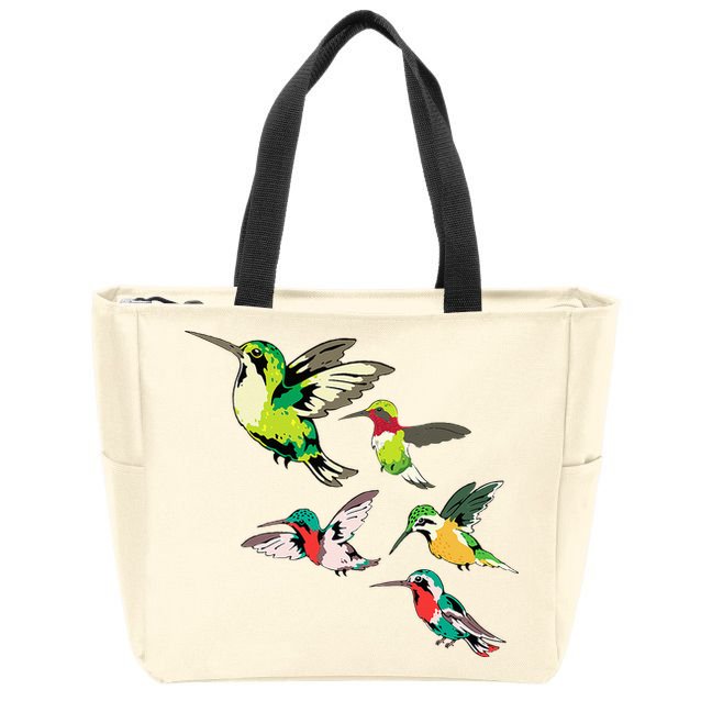 Animal Lover Birdwatching Beautiful Bird Hummingbird Zip Tote Bag