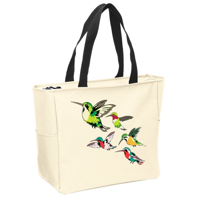 Animal Lover Birdwatching Beautiful Bird Hummingbird Zip Tote Bag