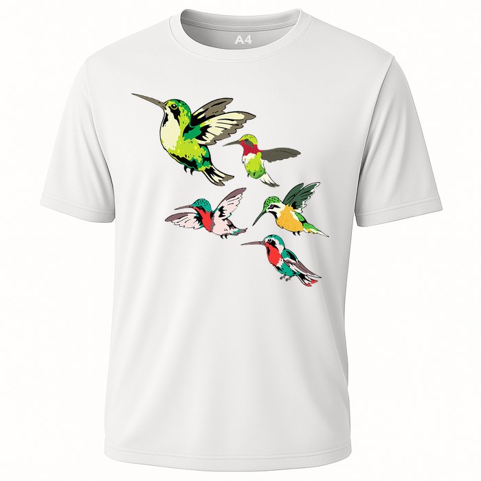 Animal Lover Birdwatching Beautiful Bird Hummingbird Cooling Performance Crew T-Shirt