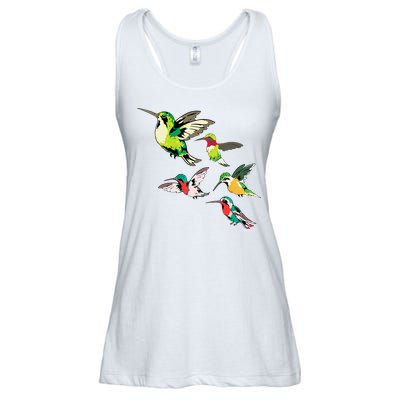 Animal Lover Birdwatching Beautiful Bird Hummingbird Ladies Essential Flowy Tank