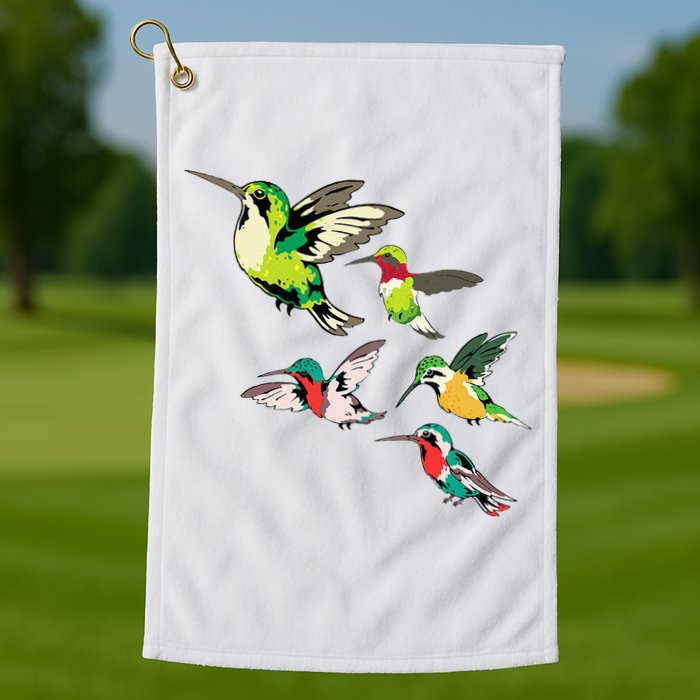 Animal Lover Birdwatching Beautiful Bird Hummingbird Golf Towel