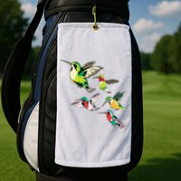 Animal Lover Birdwatching Beautiful Bird Hummingbird Golf Towel