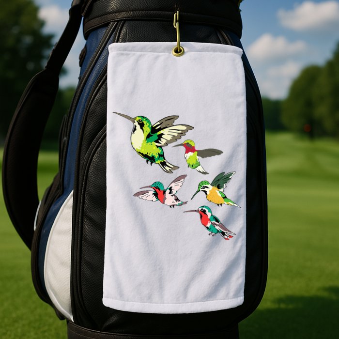 Animal Lover Birdwatching Beautiful Bird Hummingbird Golf Towel