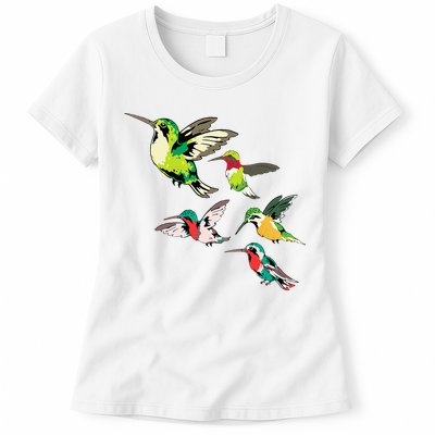 Animal Lover Birdwatching Beautiful Bird Hummingbird Womens T-Shirt