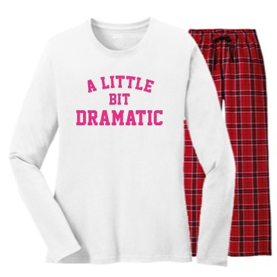 A Little Bit Dramatic Halloween Queen  Women's Long Sleeve Flannel Pajama Set 