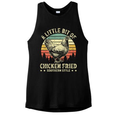 A Little Bit Of Chicken Fried Southern Fast Food Lover Ladies PosiCharge Tri-Blend Wicking Tank