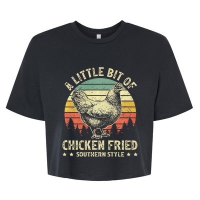 A Little Bit Of Chicken Fried Southern Fast Food Lover Bella+Canvas Jersey Crop Tee