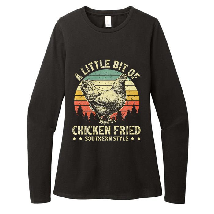 A Little Bit Of Chicken Fried Southern Fast Food Lover Womens CVC Long Sleeve Shirt