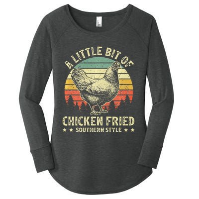 A Little Bit Of Chicken Fried Southern Fast Food Lover Women's Perfect Tri Tunic Long Sleeve Shirt