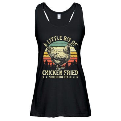 A Little Bit Of Chicken Fried Southern Fast Food Lover Ladies Essential Flowy Tank