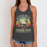 A Little Bit Of Chicken Fried Southern Fast Food Lover Women's Knotted Racerback Tank