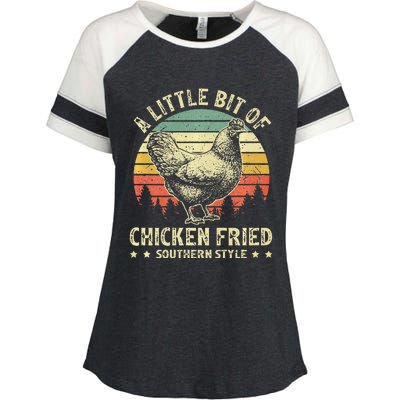 A Little Bit Of Chicken Fried Southern Fast Food Lover Enza Ladies Jersey Colorblock Tee