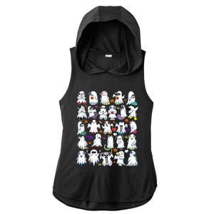 Alphabet Lore Boo Halloween Ghost Pumpkin Ladies PosiCharge Tri-Blend Wicking Draft Hoodie Tank