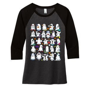 Alphabet Lore Boo Halloween Ghost Pumpkin Women's Tri-Blend 3/4-Sleeve Raglan Shirt