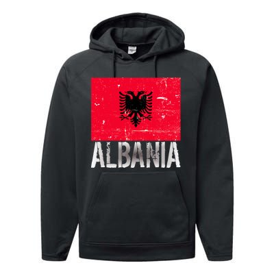 Albania Flag Albanians Soccer Football Team Performance Fleece Hoodie