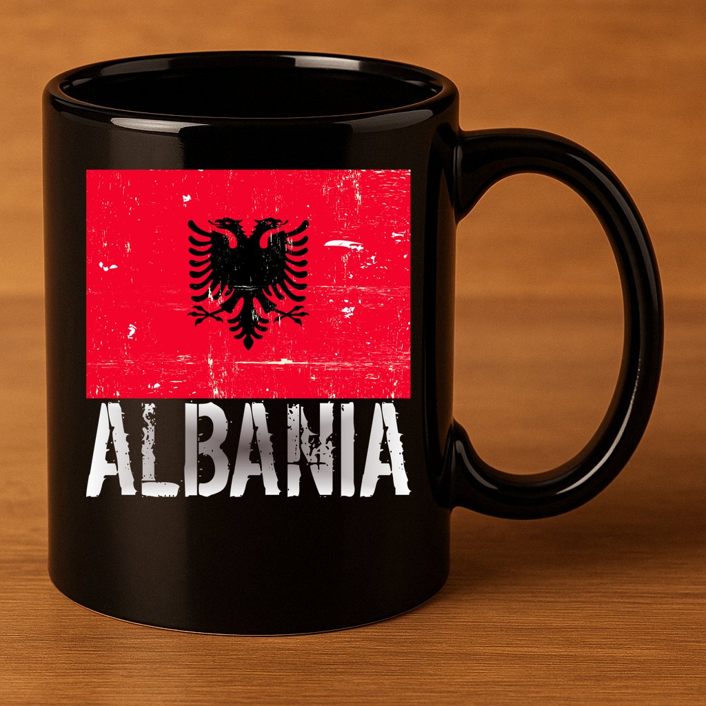 Albania Flag Albanians Soccer Football Team 11oz C Handle Ceramic Mug