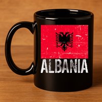 Albania Flag Albanians Soccer Football Team 11oz C Handle Ceramic Mug