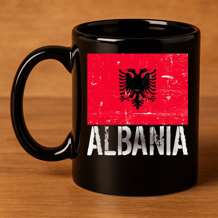 Albania Flag Albanians Soccer Football Team 11oz C Handle Ceramic Mug