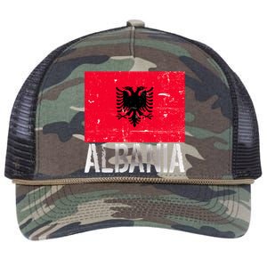 Albania Flag Albanians Soccer Football Team Retro Rope Trucker Hat Cap