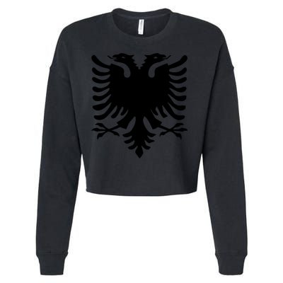 Albanian Flag Eagle Cropped Pullover Crew