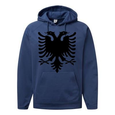 Albanian Flag Eagle Performance Fleece Hoodie