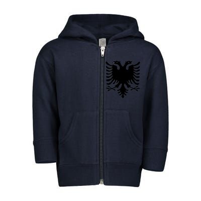 Albanian Flag Eagle Toddler Zip Fleece Hoodie