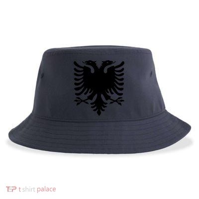 Albanian Flag Eagle Sustainable Bucket Hat