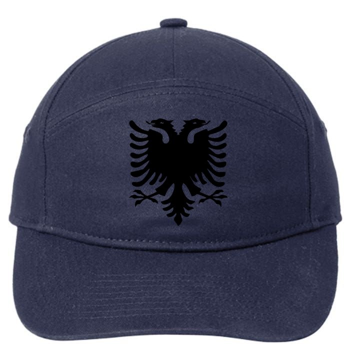 Albanian Flag Eagle 7-Panel Snapback Hat